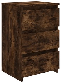 Comodini rovere fumo 2 pz 40x35x62,5 cm in legno multistrato