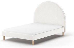 Letto singolo imbottito bianco con griglia 140x200 cm MOON - Vipack