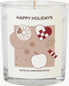 Candela profumata festiva Happy Holidays (spezie natalizie)