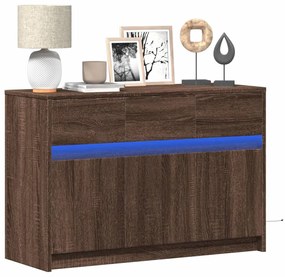 Mobile Porta Tv Con Led Rovere Marrone 91x34x61 Cm Truciolato /