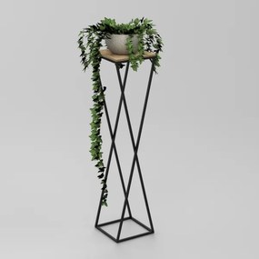 Supporto per fiori 100x24 cm nero