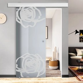 Porta scorrevole Rose, L 88 x H 215 cm, con binario Atelier bianco