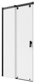 Porta doccia scorrevole Neo L 100 x H 200cm, Sp. 8 mm in vetro vetro senza finitura / trasparente profilo nero