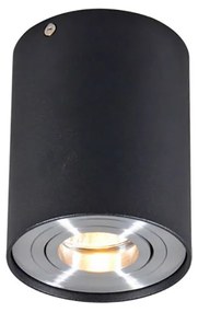 Faretto a parete intelligente nero con acciaio incl. WiFi GU10 - Rondoo up