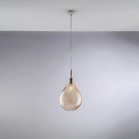 Lampadario Moderno Pluvia Metallo Ambra 1 Luce E27