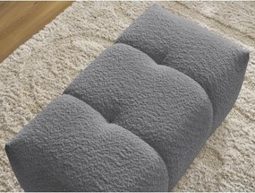 Poggiapiedi grigio con rivestimento in bouclé Roxelane – Bobochic Paris