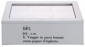 Scatola tè 6 scomparti grigio Victionary
