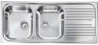 Lavello ATLANTIC 116X50 2 vasche sinistre+ gocciolatoio ACCIAIO INOX