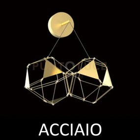 Lucciola pro lampada da parete con triangolo in metallo, acciaio le...