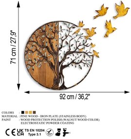 Decorazione da muro 92x71 cm albero e uccelli