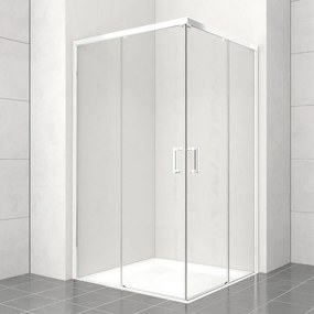 Lato per box doccia angolare scorrevole dritto H 200 x L 70 cm, sp 6 mm bianco vetro senza finitura / trasparente
