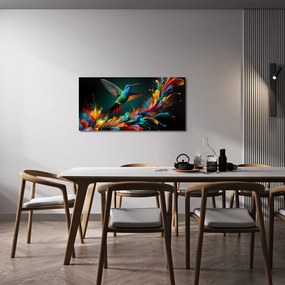 Quadro su tela – Colibrì ed esplosione di colori