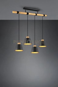 Harris sospensione 4 diffusori metallo nero interno oro con struttu...