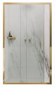 Porta doccia Record, L 101 cm x H 195 cm x SP 6 mm, profilo dorato