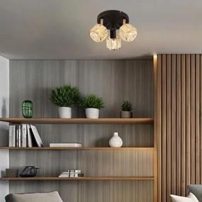 Faretto DUBAI 3xE14/40W/230V diametro 36 cm nero/oro