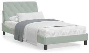 Giroletto Senza Materasso Grigio Chiaro 100x200 Cm Velluto /