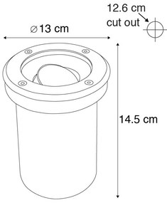 Set di 6 faretti da terra moderni in acciaio inox IP65 orientabili - Delux