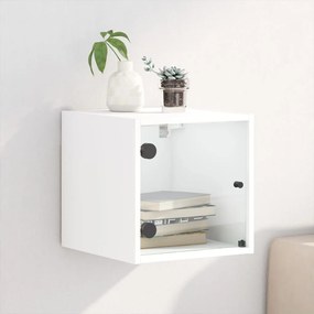 Comodino Con Anta İn Vetro Bianco 35x37x35 Cm /