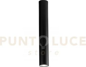 Plafoniera-faretto fluke tonda nera 1 luce attacco gu10 5,5x5,5x40cm