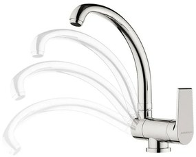 Miscelatore lavello cromato con canna pieghevole Mariani serie Artic