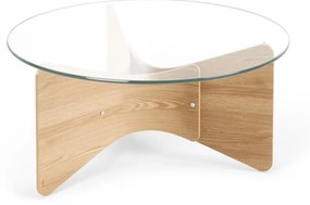 Tavolino rotondo con piano in vetro in colore naturale ø 84 cm Madera - Umbra