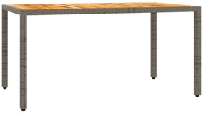 Set da pranzo da giardino 5 pz con cuscini in polyrattan grigio