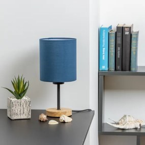 Brilagi - Lampada da tavolo NUBILA WOOD 1xE27/25W/230V quercia/blu scuro