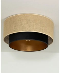 Lampada da soffitto SARTA 1xE27/60W/230V Ø 45 cm nero/iuta