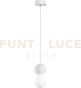 Lampadario a sospensione kiss sferica bianca 1 luce attacco g9 10x1...