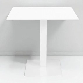 Tavolo bar ristorante 80x80 cm base bianca piano laminato Bianco frassino H 75