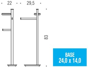 Colombo Units B9113s Piantana portasciugamani con portasapone e portarotolo sinistro cromo