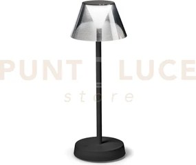 Lolita lampada ricaricabile ip54 dimmerabile led 3000k 200lm 1,8w nera