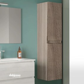 Pensile Portaoggetti "Easy" Da 130 Cm Con Due Ante Finitura Rovere Fumo