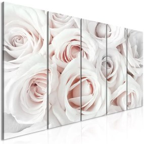 Quadro Satin Rose (5 Parts) Narrow Pink  Colore Bianco, Dimensioni e Misure 225x90