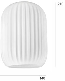 Vetro di ricambio per lampadario HARMA E27 21x14 cm bianco