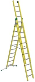 Scala a sfilo FACAL Vetroprima 3 rampe in fibra di vetro 3 x 11 gradini portata massima 150 kg EN 131 per lavori fino a 9 m