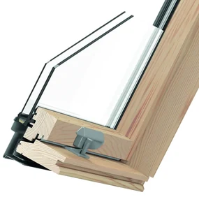 Finestre tetto, legno, triplo vetro, Solid Pine, apertura a rotazione, 55x78 cm, colore interno pino, colore all'esterno antracite
