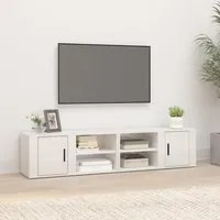 Mobili TV 2 pz Bianco Lucido 80x31,5x36cm in Legno Multistrato 819441