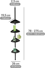 Mensola da bagno telescopica/ad angolo nera in plastica Compact – Wenko