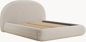 Letto imbottito in bouclé fatto a mano con contenitore Koji