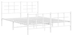 Giroletto con testiera e pediera metallo bianco 150x200 cm