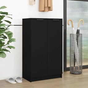 Scarpiera Nera 59x35x100 Cm İn Legno Multistrato /