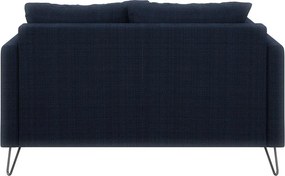 Divano blu scuro con rivestimento in ciniglia 140 cm Freya – Ropez