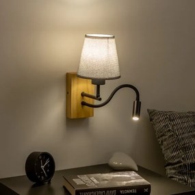 Brilagi - Applique a LED NUBILA WOOD 1xE27/25W/230V + LED/3W quercia/grigio