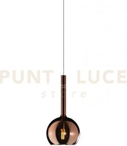 Lampadario a sospensione vetro 1555 piccolo rame 1 luce attacco e27...