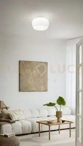 Plafoniera in vetro e metallo bianco lucido kave led 20w 3000k cri?...