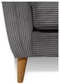 Divano in velluto a coste grigio scuro 206 cm Paris - Scandic