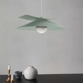 Lampadario Natura Miller verde paralume verde E27 Ø40cm LUMICOM