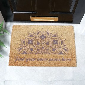 Zerbino in fibra di cocco 40x60 cm Find Your Inner Peace - Artsy Doormats