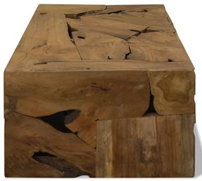 Tavolino da caffè in autentico legno di teak 90x50x30cm marrone